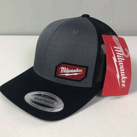 Milwaukee Tools Authentic SnapBack Mesh Cap Baseball Trucker Hat Gridiron NWT - Picture 1 of 8